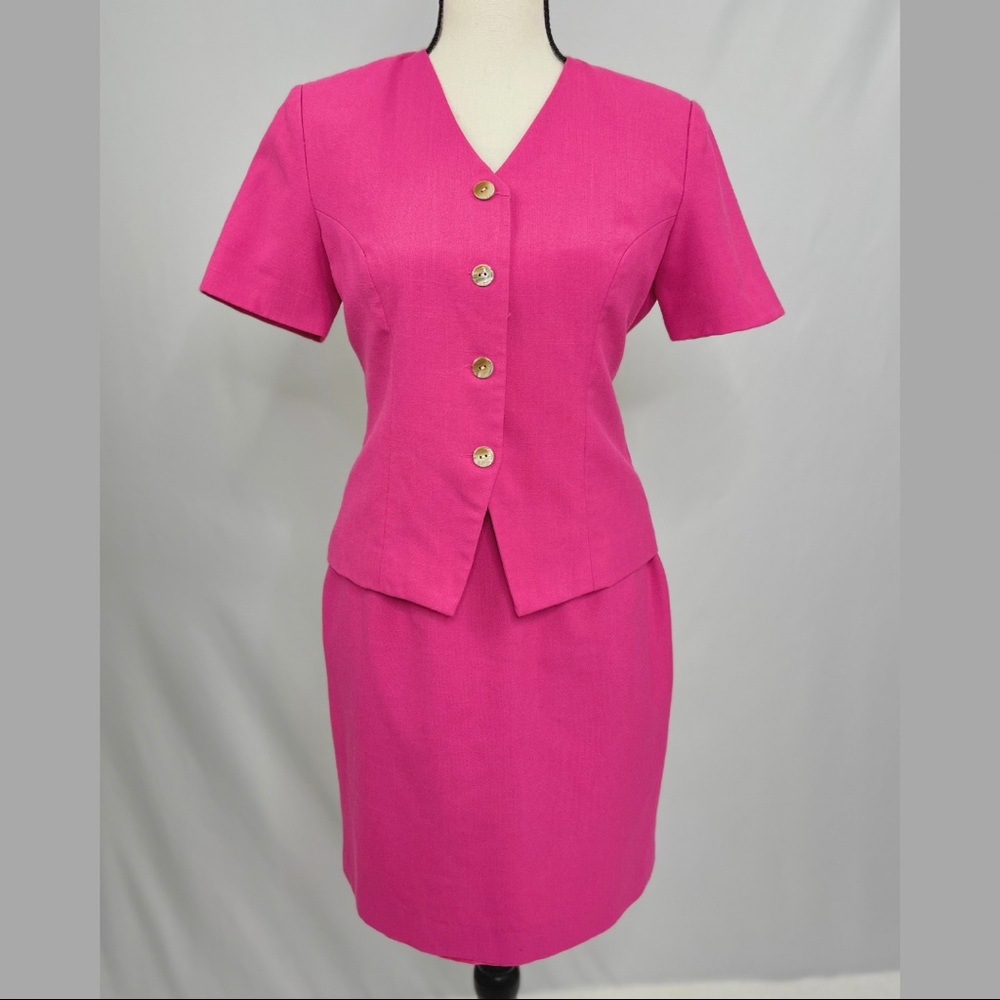Vintage Victoria Holley 2pc Magenta Top Skirt Set